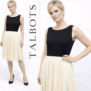 Talbots Black and Cream wool flowy Dress size 4